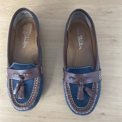 Jane Shilton Blue Brown Tassle Loafers Shoes 5 38 Authentic Mocassin  • £4.99