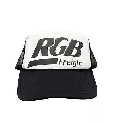New Rgb Black White Hat 5 Panel High Crown Trucker Snapback Vintage • $25.95