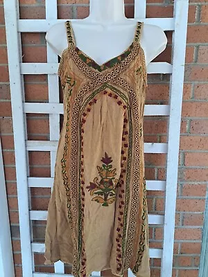 L'Pogee Embroidered Hippie/Dress Brown Small Vintage Boho • $29.88