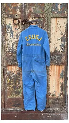 Vintage 50s Sanforized Chain Stitch Aeronautics Workwear Coveralls Jumpsuit M/L • $130