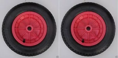 2 PACK 14  PNEUMATIC Wheelbarrow RED Wheel Launching Trolley Tyre Innertube • £21.99