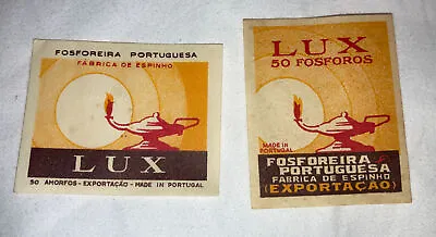 Lot Of 2 Vintage Portugal Lux Aladdin Oil Lamp Matches Matchbox Label Unused • $5