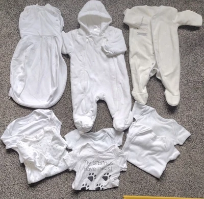 £0.99 • Buy Baby Boys/Girls Unisex Bundle Snowsuit,Sleepsuit,Sleepbag & 6 Vests 0-3 Months 