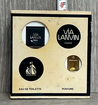 Via Lanvin 2pc Lot 0.3 Oz Micro Mini EAU DE TOILETTE 0.1 Oz Perfume Vintage (SM) • $17.99