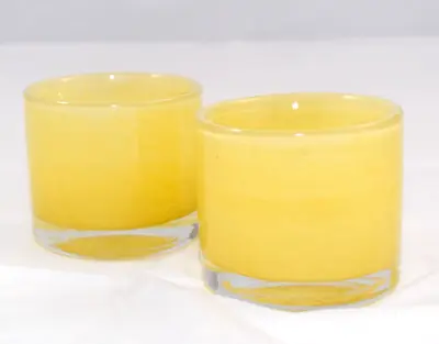 Victoria Hagan Nova Glass Beige Votive Candle Holder Set 2 • $17.95