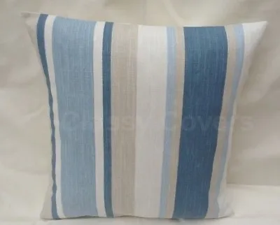 £10.95 • Buy Laura Ashley Designer Cushion Cover AWNING STRIPE SEASPRAY BLUE Various Sizes