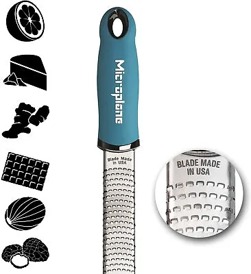 Microplane Zester Grater Turquoise Stainless Steel Blade For Fruits & Vegetables • £17.99