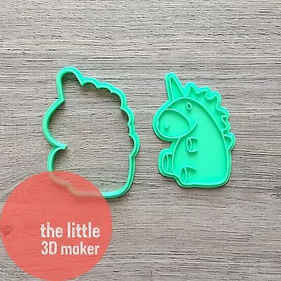 Unicorn Cookie Cutter Stamp Fondant Embosser • $8.95