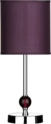 Premier Housewares Table Lamp E14 Purple Modern Crackle Glass Design [Energy • £18.99