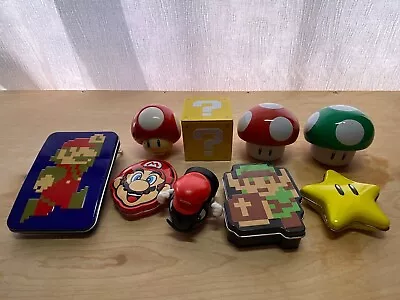 Nintendo Super Mario /Zelda Candy Tins Lot Of 7 + 2 RARE Bonus Collectors Items • $0.99