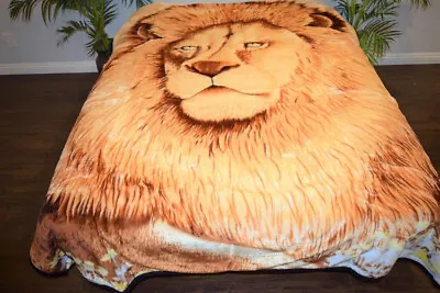 ☀️Thick & Heavy 12 POUND Korean Mink Style Soft KING Reversible Blanket BIG LION • $124.99