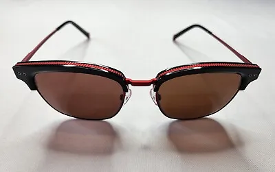 MOREL FRANCE PARKER NR19 METAL BLACK/RED SUNGLASSES W POLARIZED LENS • $105