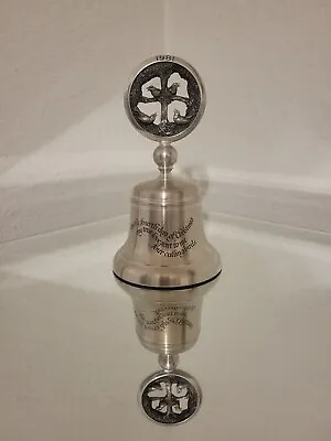 1981 Crown & Rose 12 Days Of Christmas Pewter Bell - 4 Calling Birds 5½  Tall  • $24.99
