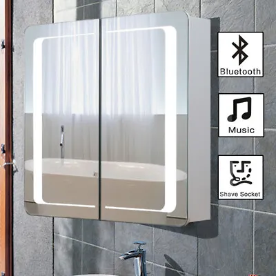 Illuminated Bathroom Medicine Cabinet Led Mirror Cabinet Washstand Bluetooth • £209.95