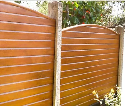 Plastic PVC Fence Panels Golden Oak Fit Them Into Your Existing Posts. • £22