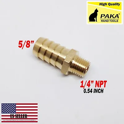 $6.99 • Buy 1PC- 5/8  HOSE BARB X 1/4 MALE NPT Brass Pipe Fitting NPT Thread Gas Fuel Water