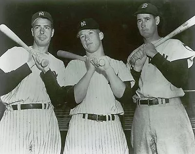 MICKEY MANTLE DiMAGGIO TED WILLIAMS 8X10 PHOTO NEW YORK YANKEES BASEBALL PICTURE • $4.99