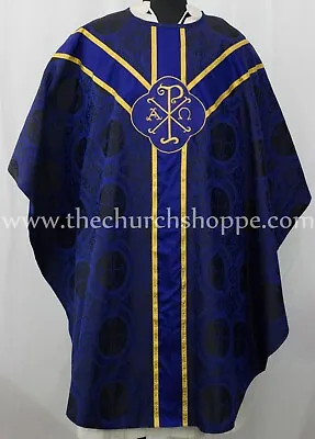 Black With Blue Clergy Gothic Vestment & Stole SetGothic Chasublecasula  • $99.99