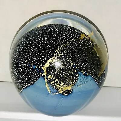 New Randy Strong Paperweight Black Gold Blue • $330