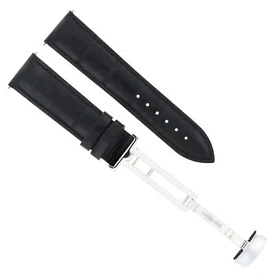 20mm Leather Strap Watch Band For Maurice Lacroix Double Retrograde Gmt Black • $29.95