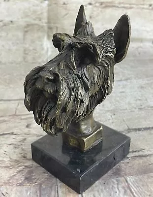 Bronze Metal Scottish Terrier Scottie Dog Bust Statue Sculpture Memorial Decor • $249