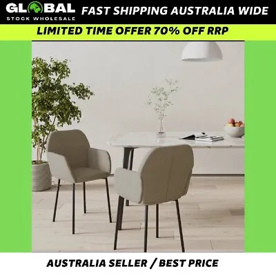 $137.03 • Buy Dining Chairs 2 Pcs Light Grey Velvet
