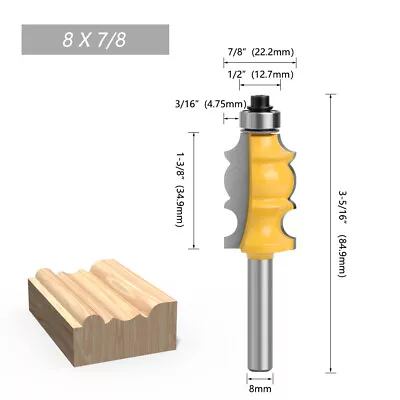 Architectural Molding Frame Router Bit Profile Woodworking Cutter 8mm Shank • $15.29