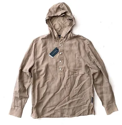Perry Ellis Shirt Linen Blend Hooded Rock Ridge Long Sleeve Shirt Medium M • $24.99
