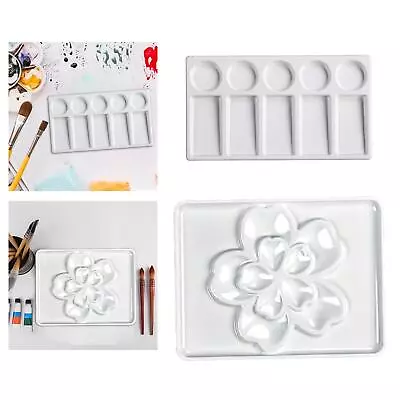 10 Slots Paint Palette Tray Easy Cleaning Acrylic Paints Mixing Palette • £11.56