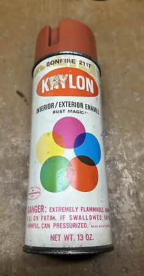 Vintage Krylon Bonfire 2117 Borden 13oz Spray Paint Can Paper Label Notch Top • $225