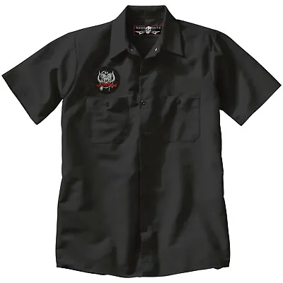 MOTORHEAD Embroidered PATCH + Black Button Up Work SHIRT Metal Punk Rock Tattoo • $29.99