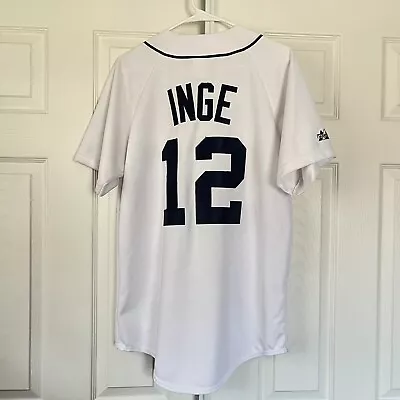 Vintage 00s Brandon Inge Detroit Tigers Stitched Majestic MLB Baseball Jersey M • $50