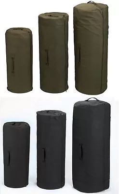 Heavyweight Canvas Duffle Bag W Zipper - Military Army • $23.99
