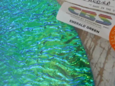 Dichroic Glass:CBS 90COE Emerald Green On Granite Rippled Textured Black-  3  Sq • $10.95