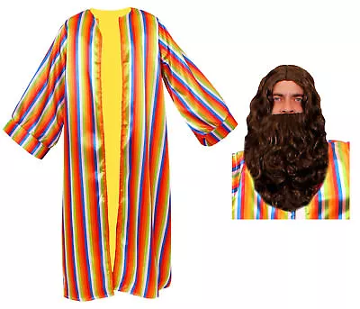  Josephs Technicolour Dreamcoat Wig And Beard Fancy Dress Costume Multi Colour • £29.99