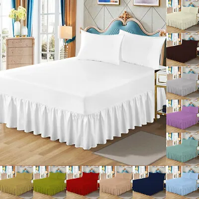 Extra Deep Bed Sheets Fitted Valance Sheet Single Double King Super King Size • £3.99