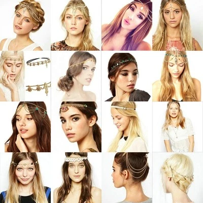 £3.69 • Buy Women Fashion Metal Rhinestone Head Chain Jewelry Headband Head Piece Hair Band