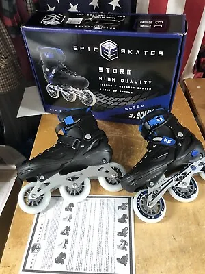 New EPIC STORM INLINE ROLLER SKATES 3-Wheel Bright LED Light Size 5-8 Adjustable • $69.50