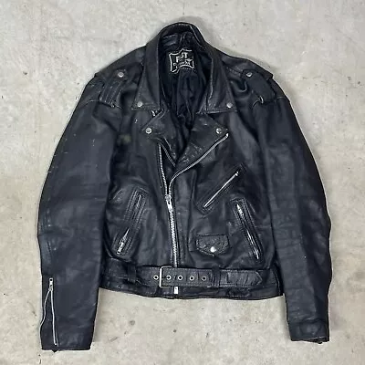 First Genuine Leather Vintage Biker Jacket For Harley Riders Medium • $120