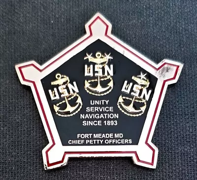 Awesome 1  Navy USN Chiefs Mess CPO Challenge Coin Fort Meade MD • $24.56