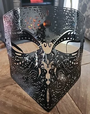 Black Metal Laser Cut Venetian Buata Style Halloween Men Masquerade Mask  • $17.99