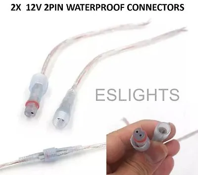 2x 12v 2 Pin Waterproof Connector Led Strip Light Bars Joiner Connection Cable   • $5.90