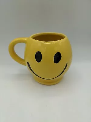 Vintage McCoy Pottery Yellow Smiley Face Happy Face Mug USA 4  Tall • $9