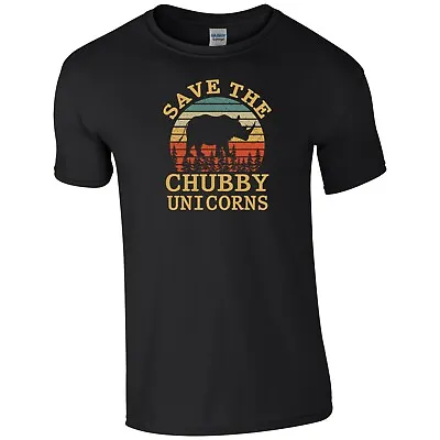 Save The Chubby Unicorns T Shirt Animal Lovers Funny Birthday Gift Kids Tee Top • £8.99