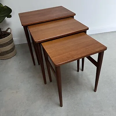 Vintage Danish Set Of Teak Nesting Tables 1960s • £165