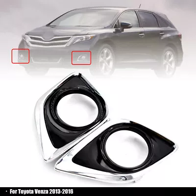 Driver+Passenger For Toyota Venza 13-16 Front Bumper Fog Light Lamp Cover • $17.28