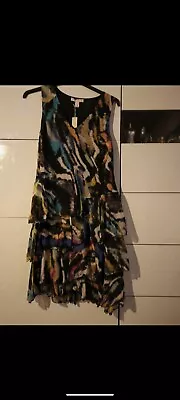 Matthew Williamson For H&M V Neck Silk Dress With Ruffle Hem UK 12 BNWT • $61.66