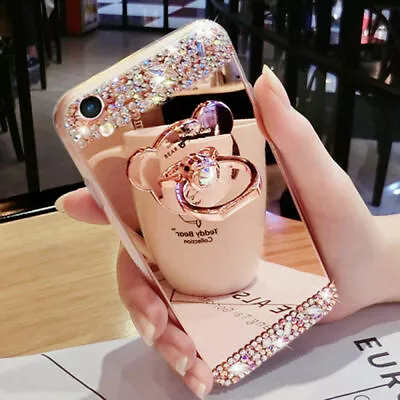 $15.88 • Buy For Samsung S21 Note20 10 9 S20 S10 S9 Girl's Bling Glitter Diamond Case W/ Ring
