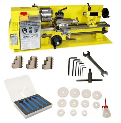 Erie Tools 7x14 Mini Metal Bench Top Variable Speed Lathe And Carbide Cutter Kit • $925