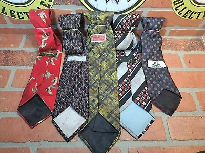 Vintage Necktie Lot Of 5 (Van Heusen)(ressilio)(embassy) • $9.99